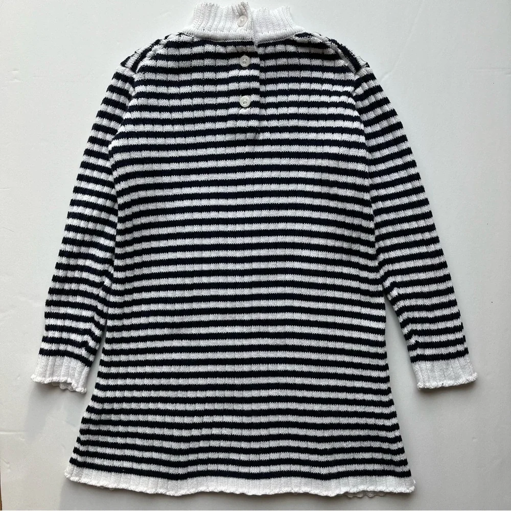 Janie and Jack Navy & White Stripe Ribbed Sweater Dress